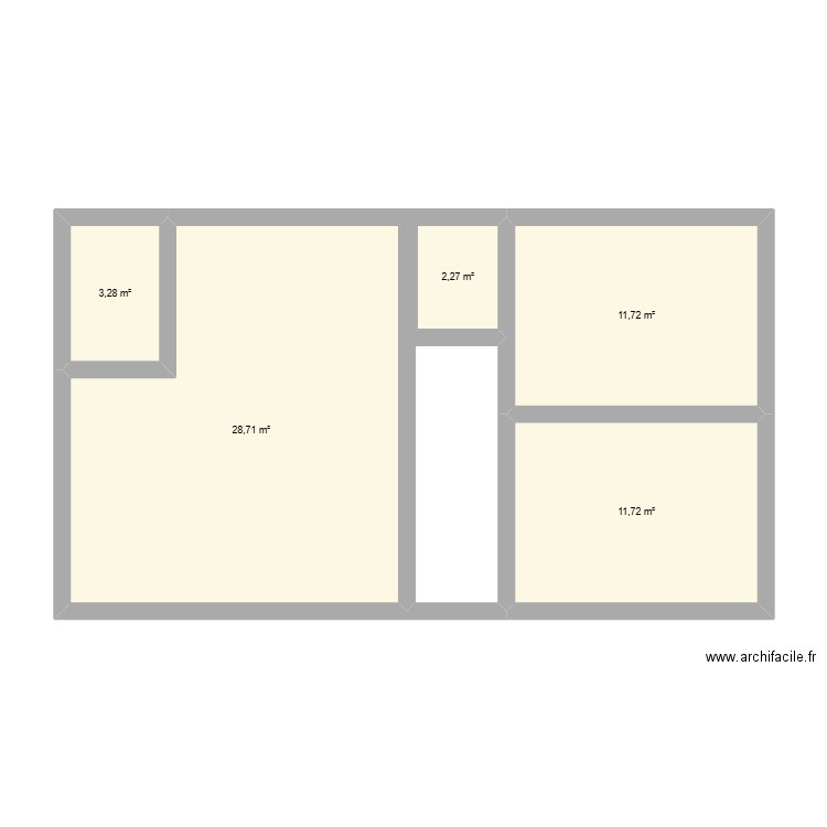 julie plz. Plan de 5 pièces et 58 m2