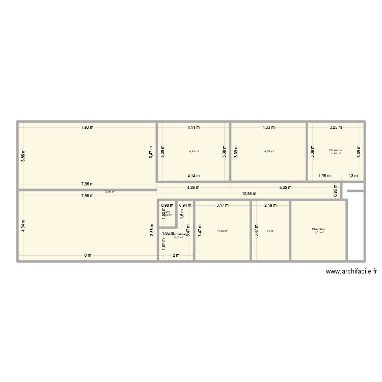 Chambon. Plan de 9 pièces et 149 m2