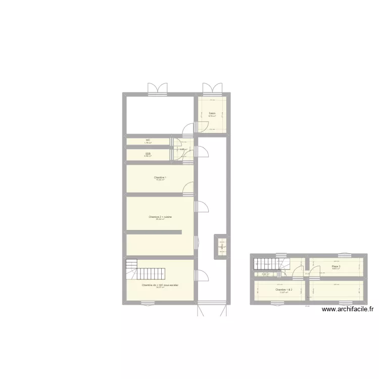 Projet division Maison en 3 lots_plan de base. Plan de 