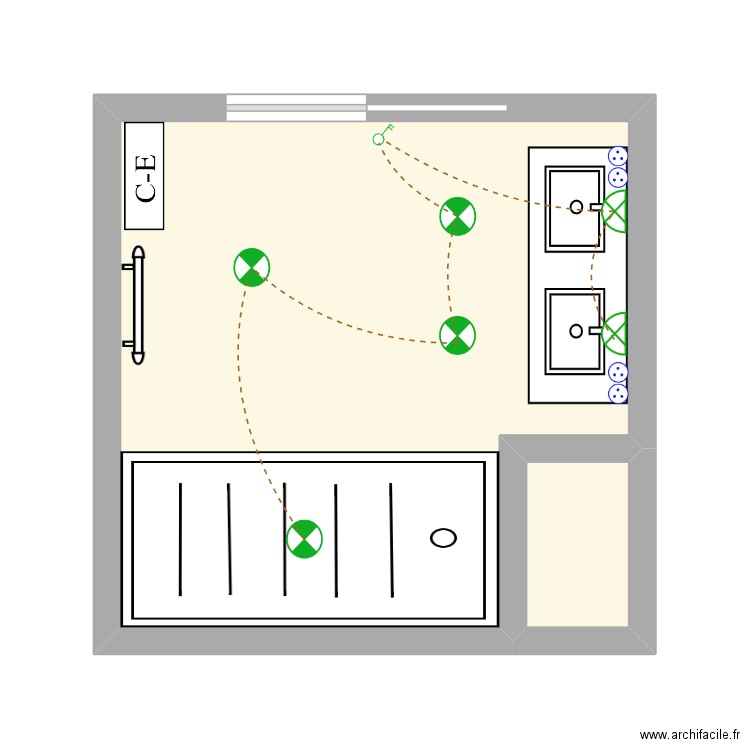 TROCHET. Plan de 2 pièces et 22 m2
