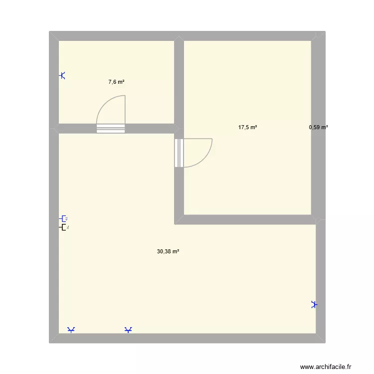 idb. Plan de 4  et 56 m²