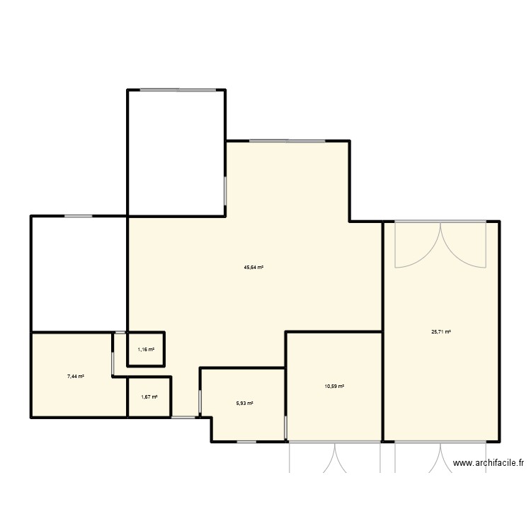Extension maison. Plan de 7 pièces et 98 m2