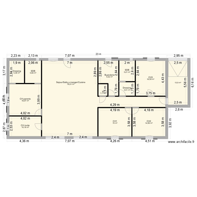 idee 2 andon. Plan de 13 pièces et 196 m2