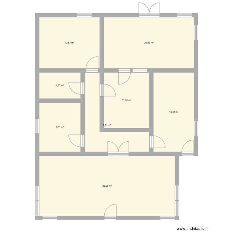 Givry. Plan de 8 pièces et 120 m2