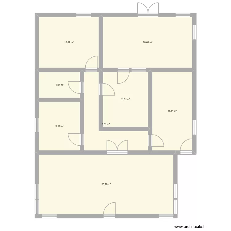 Givry. Plan de 8 pièces et 120 m²