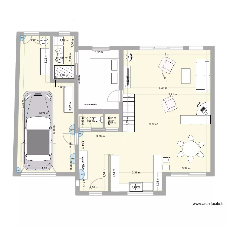 Bretagne. Plan de 5  et 104 m²