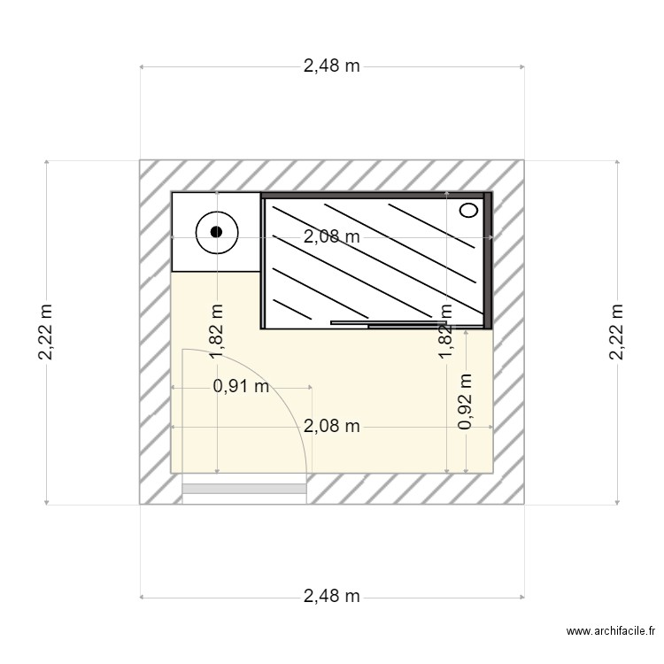 IST. Plan de 1 pièce et 4 m2
