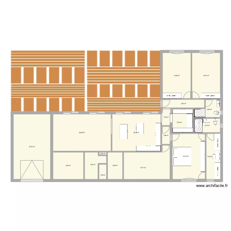 objective with rooms. Plan de 