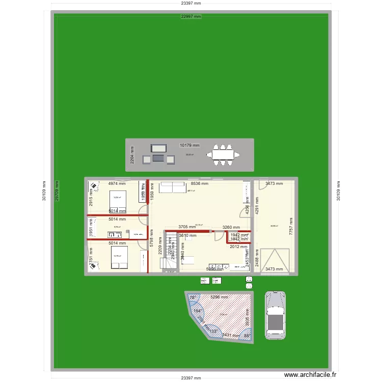 sous-sol. Plan de 10  et 852 m²