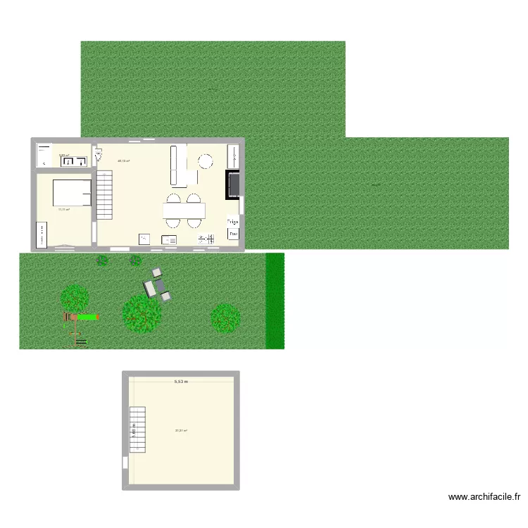 maison du bout. Plan de 4  et 86 m²