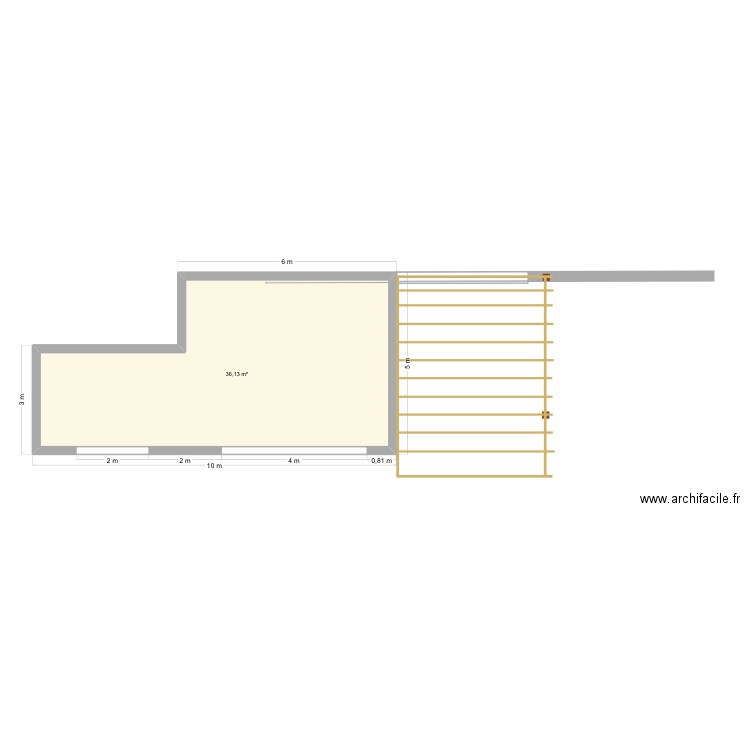 Pool. Plan de 1 pièce et 36 m2