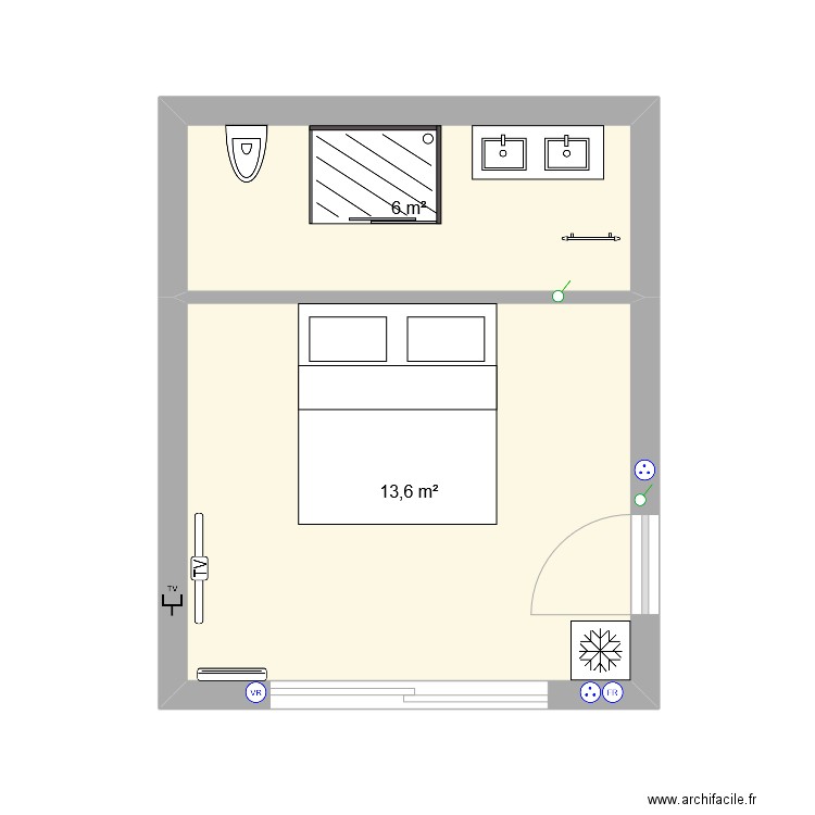 DONGUY GILEZAN. Plan de 2 pièces et 20 m2
