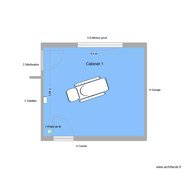10369 Cabinet 1. Plan de 1  et 18 m²