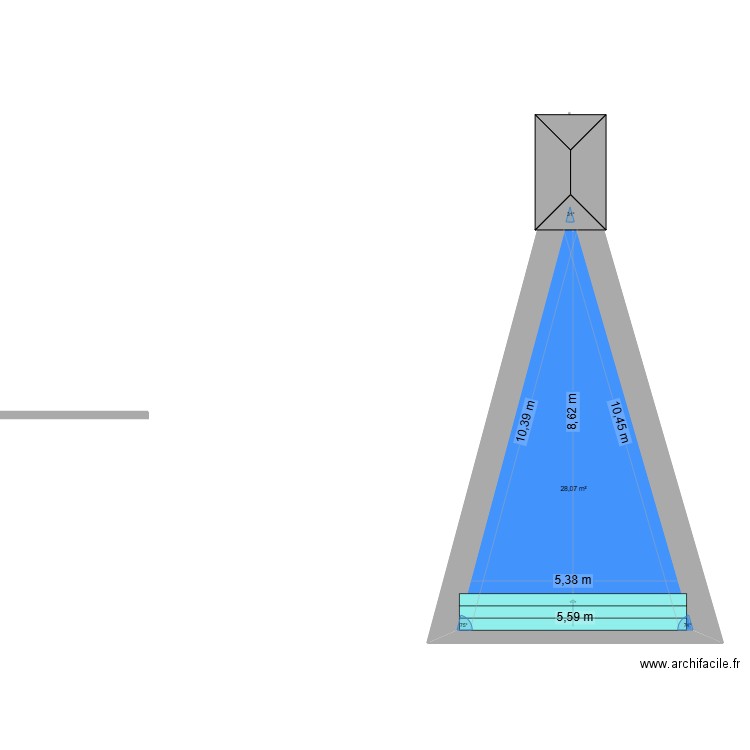 picine forem de 3 ANGEL. Plan de 1 pièce et 28 m2
