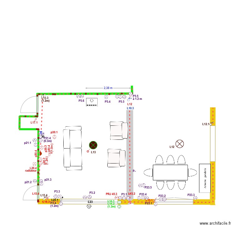 Salon Elec1. Plan de 0 pièce et 0 m2