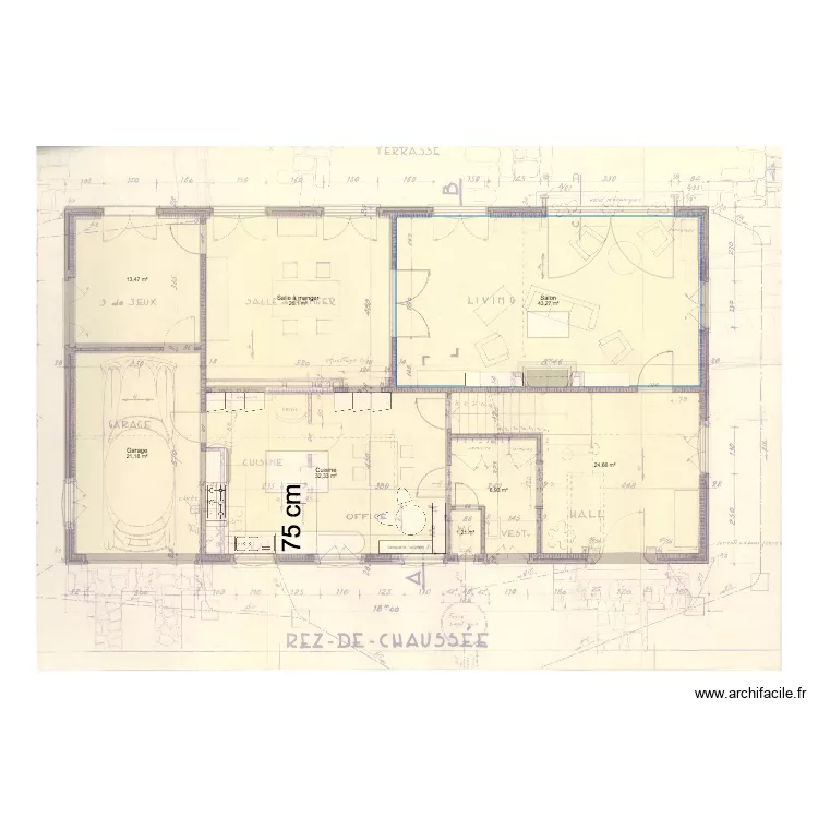 maison rose . Plan de 