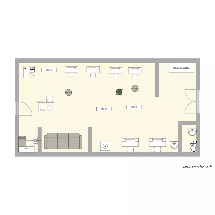 PLAN DU SALON. Plan de 2 Pièces et 55 m² PLAN DU SALON. Plan de 2 Pièces et 55 m²