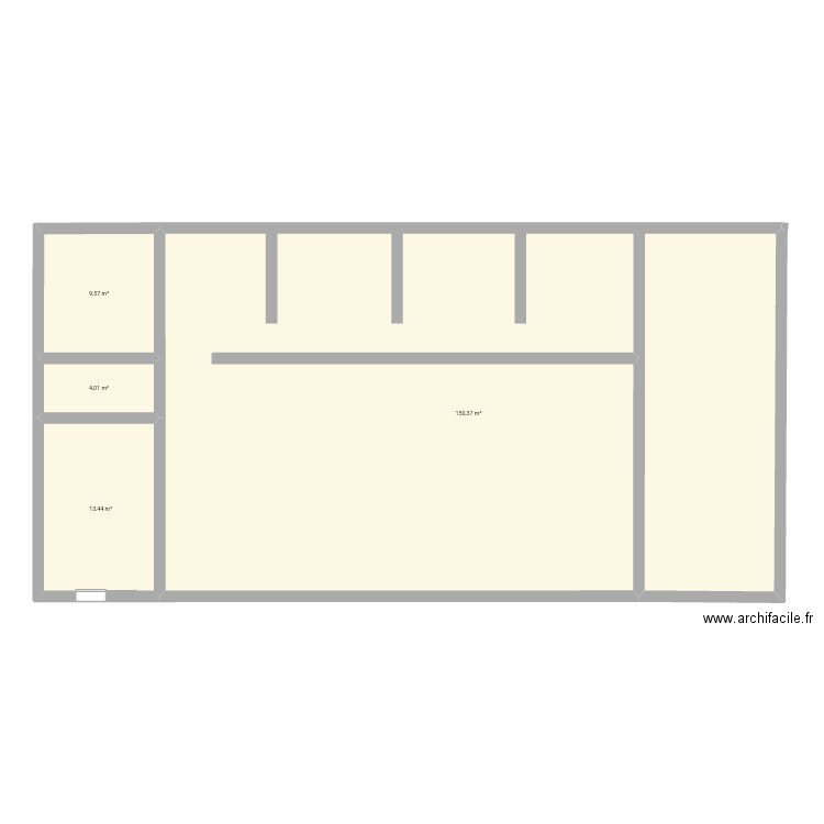 CAB. Plan de 4 pièces et 177 m2