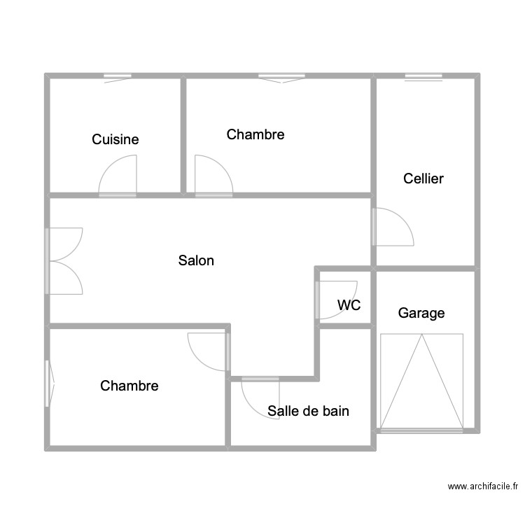 Maillet. Plan de 8 pièces et 66 m2