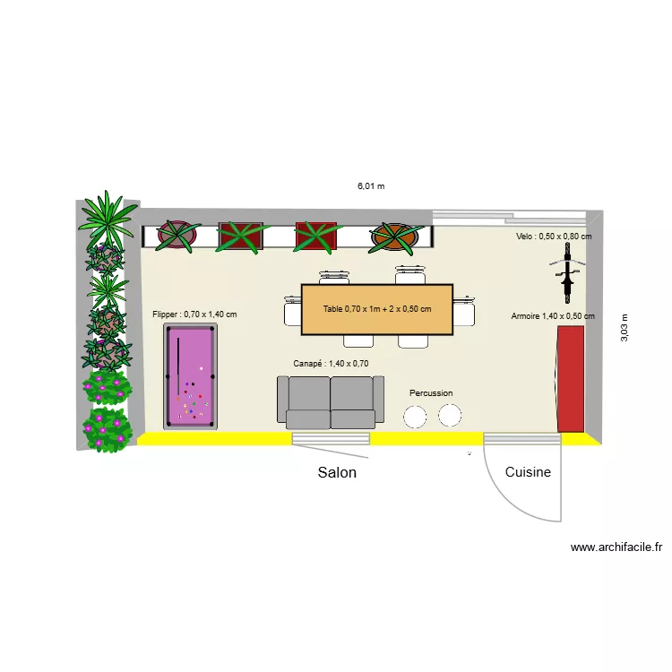 V&eacute;randa. Plan de 