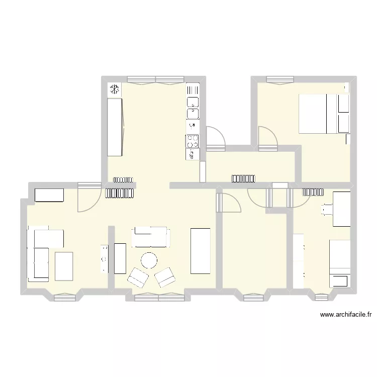 Tiers-Garten. Plan de 6 pièces et 93 m²