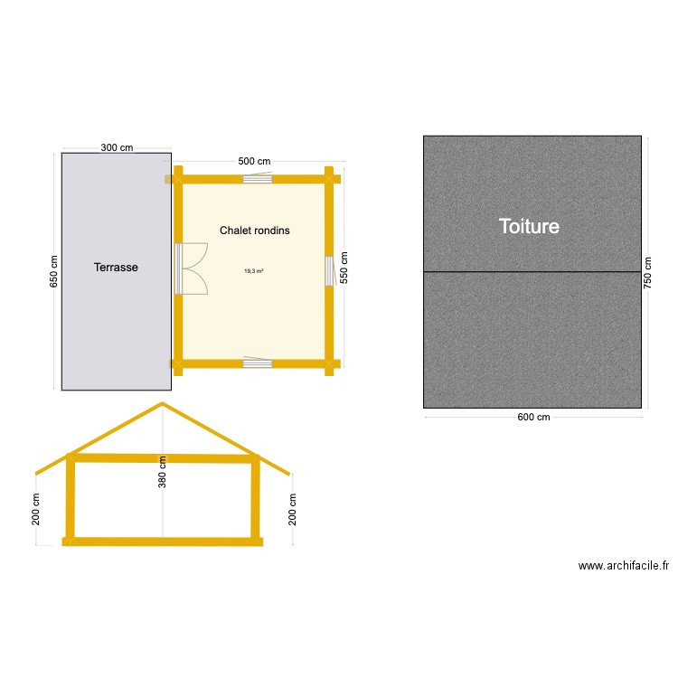 Chalet en rondins. Plan de 0 pièce et 0 m2