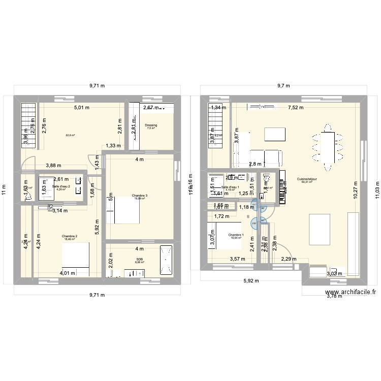 Atria. Plan de 13 pièces et 168 m2