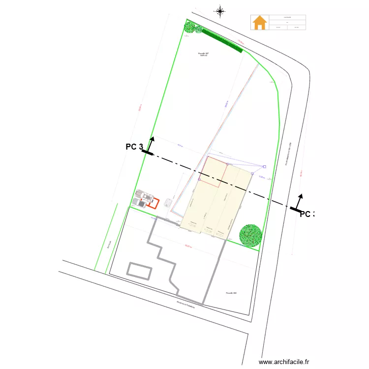 Plan masse VRAI. Plan de 4 et 247 m² Plan masse VRAI. Plan de 4 et 247 m²