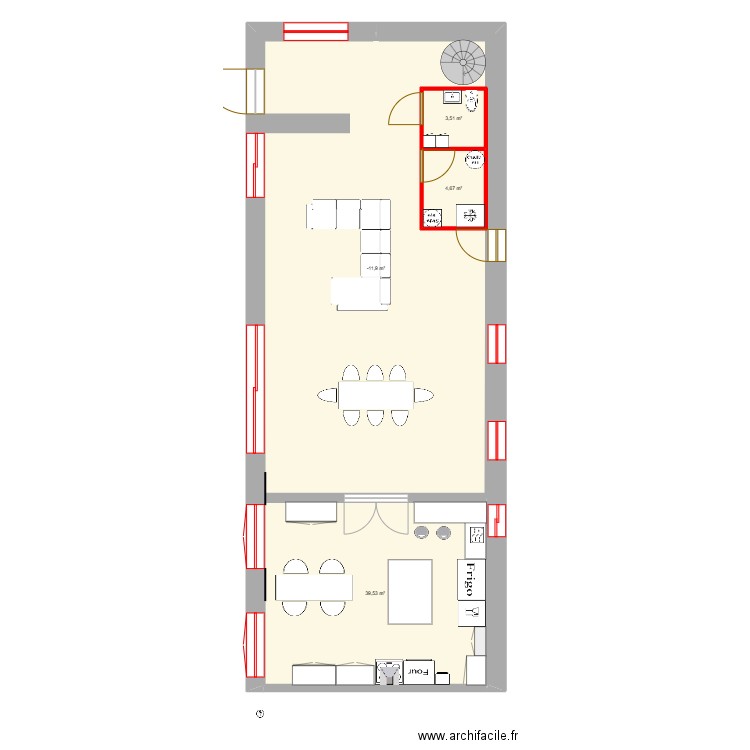maison reve rez de chausser. Plan de 4 pièces et 145 m2