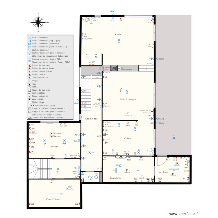 Home (Schéma électrique) v2.19. Plan de 30 pièces et 439 m2
