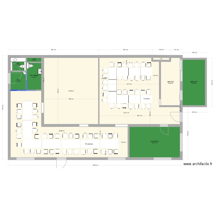 DDK MAX. Plan de 11 pièces et 206 m2