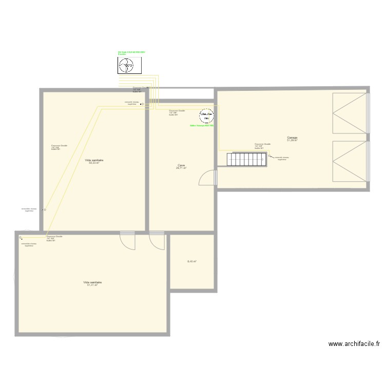 perrament. Plan de 19 pièces et 374 m2