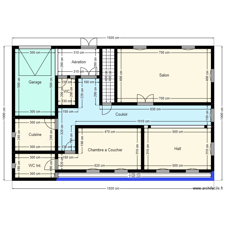 Plan de terrain 15m x 10m Client 36 88 99 10. Plan de 11 pièces et 127 m2