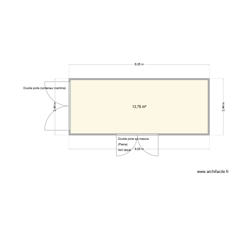 Lionel Licour. Plan de 1  et 14 m²