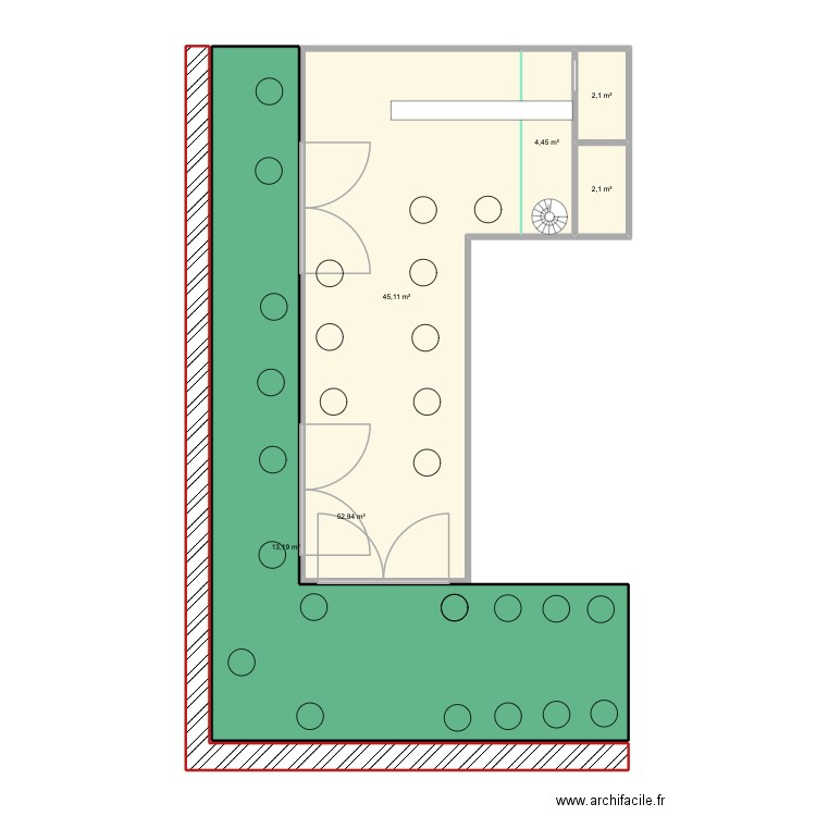 Cafe Massar. Plan de 6 pièces et 120 m2