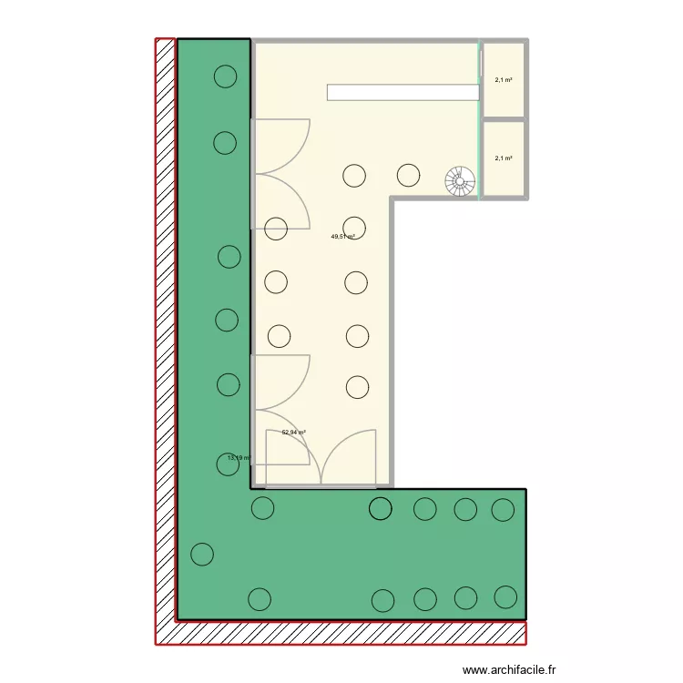 Cafe Massar. Plan de 5 pièces et 120 m² Cafe Massar. Plan de 5 pièces et 120 m²