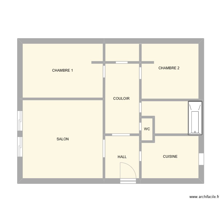 PLAN MAISON ENZO. Plan de 7 pièces et 57 m2