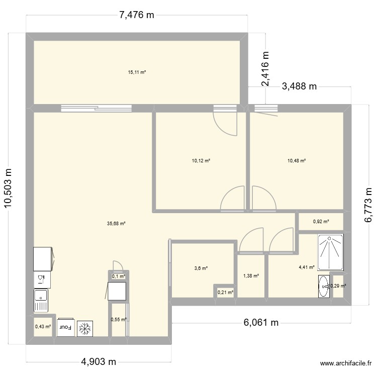 Apppart Pierre Narbonne. Plan de 0 pièce et 0 m2