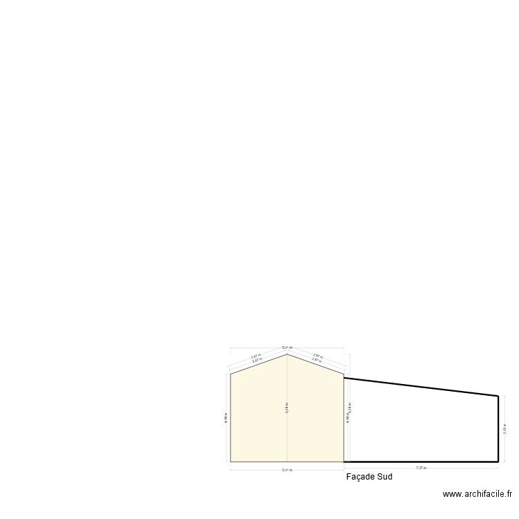 Plan fressines façade Sud. Plan de 0 pièce et 0 m2