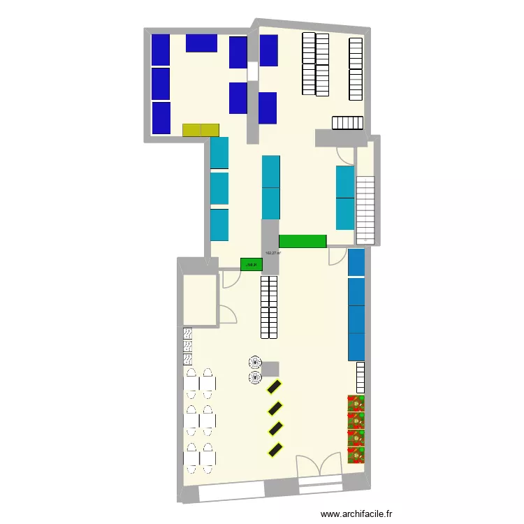 81 Victor Hugo. Plan de 1 pièce et 162 m²