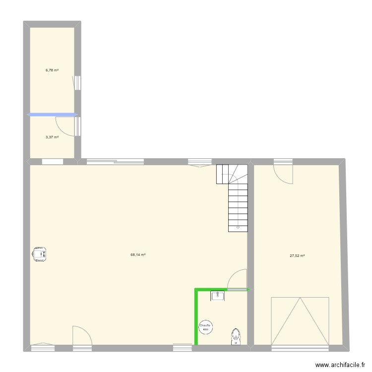 plan maison. Plan de 4 pièces et 106 m2