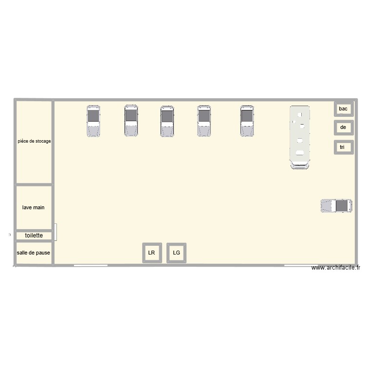 GARAGE. Plan de 10 pièces et 759 m2