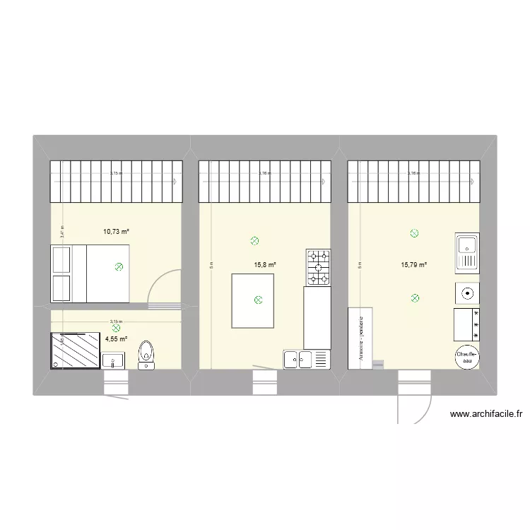 Amenagement Studio pour devis. Plan de 