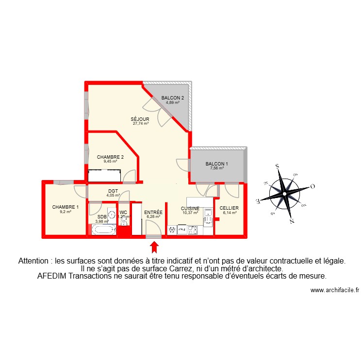 BI 32753. Plan de 12 pièces et 91 m2