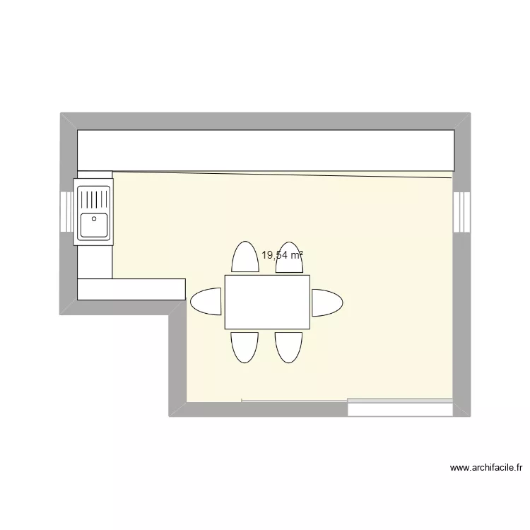 cuisine_Mme_BA. Plan de 1  et 20 m²