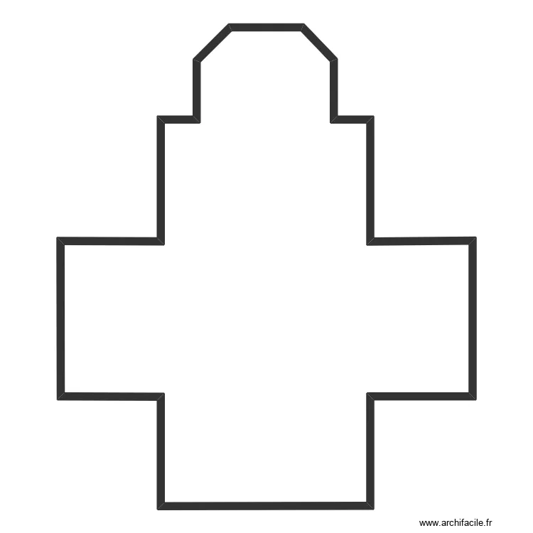 Mangin temple. Plan de 20  et 670 m²