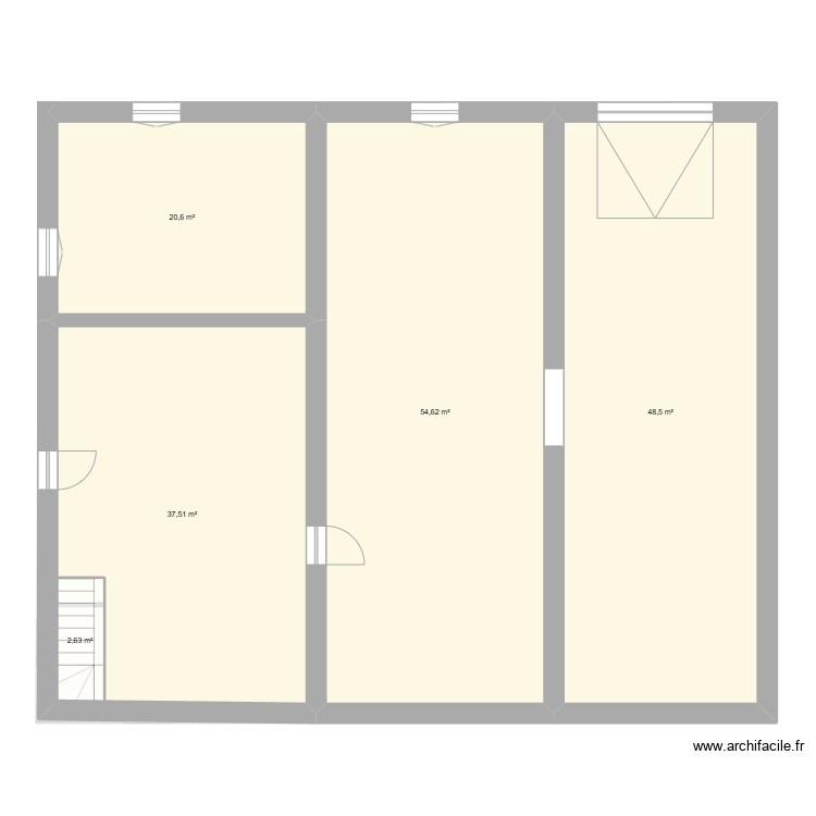rez de chauss&eacute;e initial. Plan de 0 pièce et 0 m2
