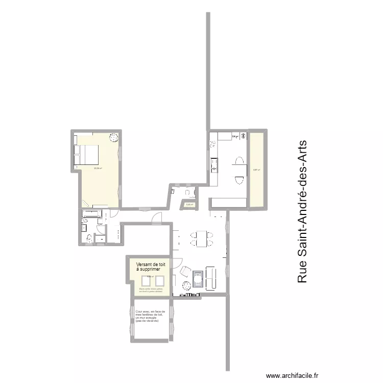 Plans situation projet&eacute;e. Plan de 
