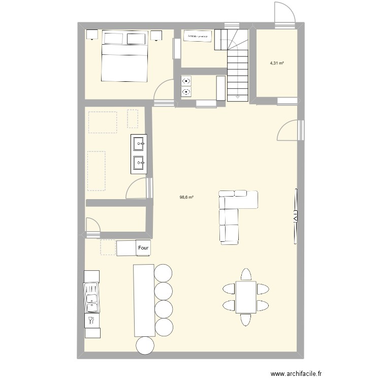 Plan topaze 1. Plan de 2 pièces et 103 m2