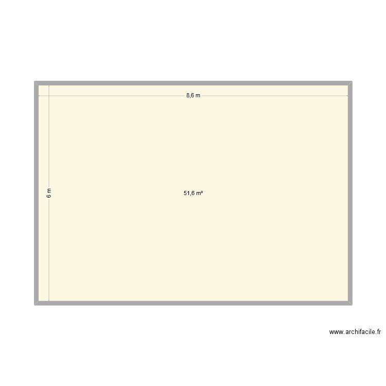 MAGNY222. Plan de 1 pièce et 52 m2